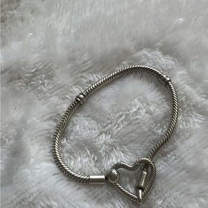Pandora Silver Snake Chain Heart Bracelet